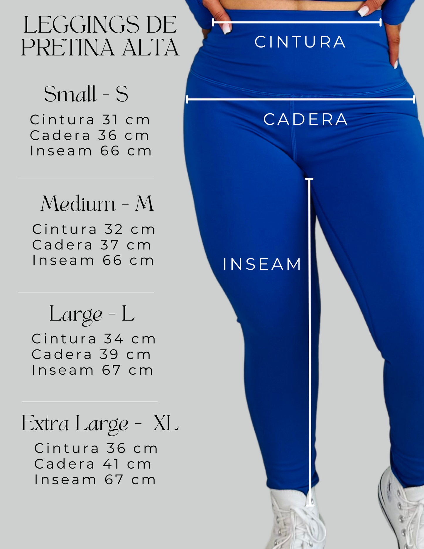 Leggings Costura En Pierna De Pretina Alta