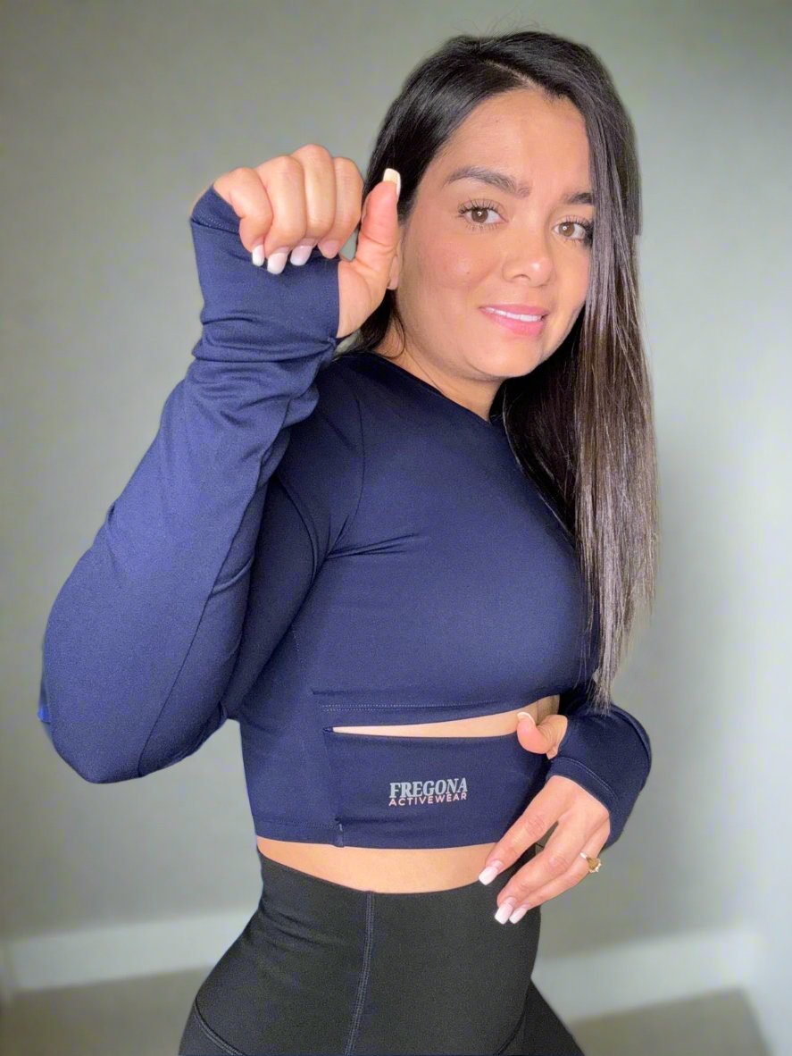 Blusa Manga Larga Estilo Crop Top